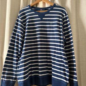 Vineyard Vines Blue and White Striped Crewneck Sweater